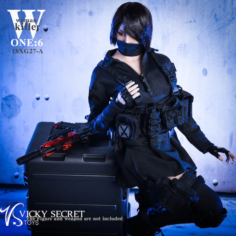 Load image into Gallery viewer, Female Assassin Outfit - Black Underwear w/Mask
