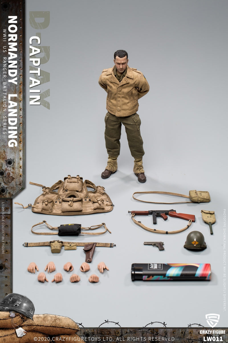 Load image into Gallery viewer, 1/12 - WWII U.S. Ranger on D-Day Captain - Male Base Body w/Headsculpt
