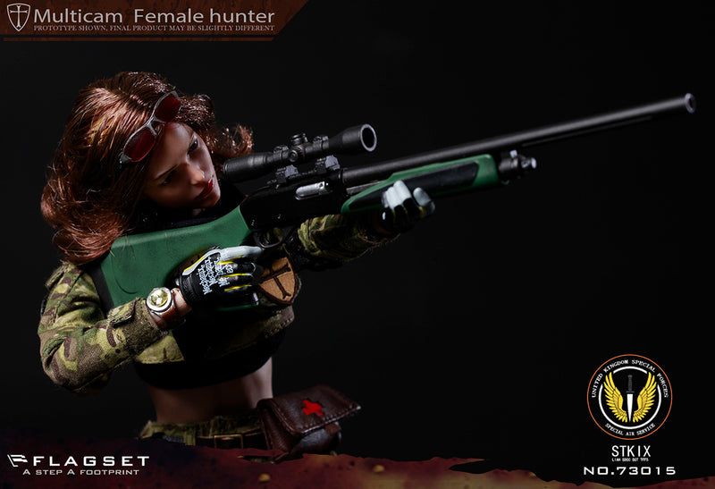 Load image into Gallery viewer, Female Special Forces - Black &amp; Green Rifled Shotgun w/Scope
