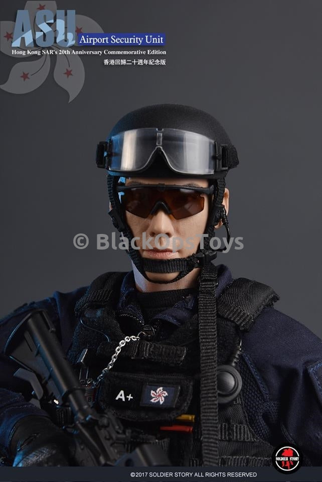 Load image into Gallery viewer, Hong Kong Airport Security Unit SAR 20th Anniversary Black Helmet
