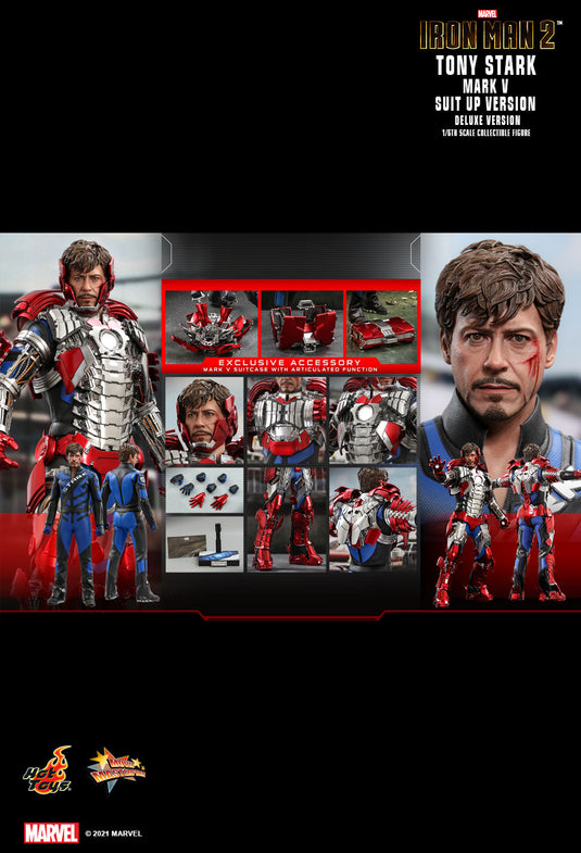 Iron Man 2 - Tony Stark MKV Suit Up Version DELUXE - MINT IN BOX