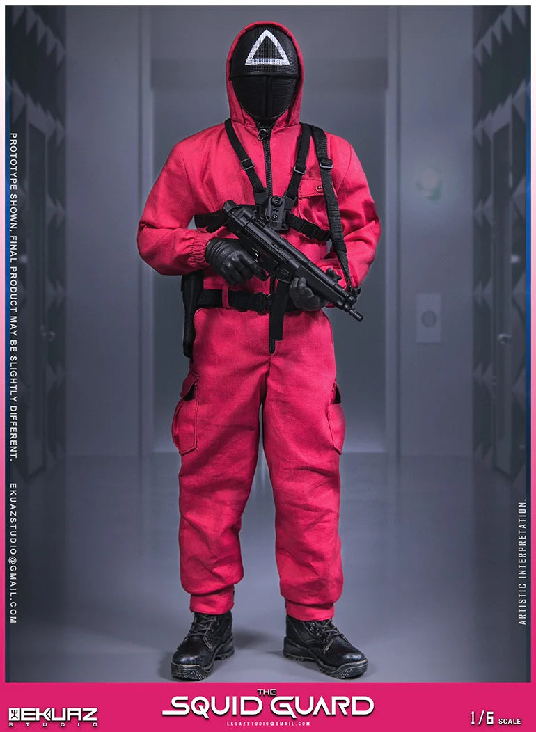 Load image into Gallery viewer, Squid Game Guard - Asian Male Head Sculpt w/Mask &amp; Neck Toque
