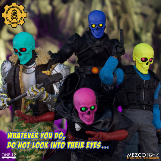 1/12 - Neon Nightmare Skulls - Dark Blue Skull Head Sculpt