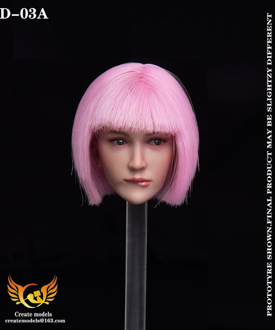 Sexy Female Pink Hair Head Sculpt - MINT IN BOX