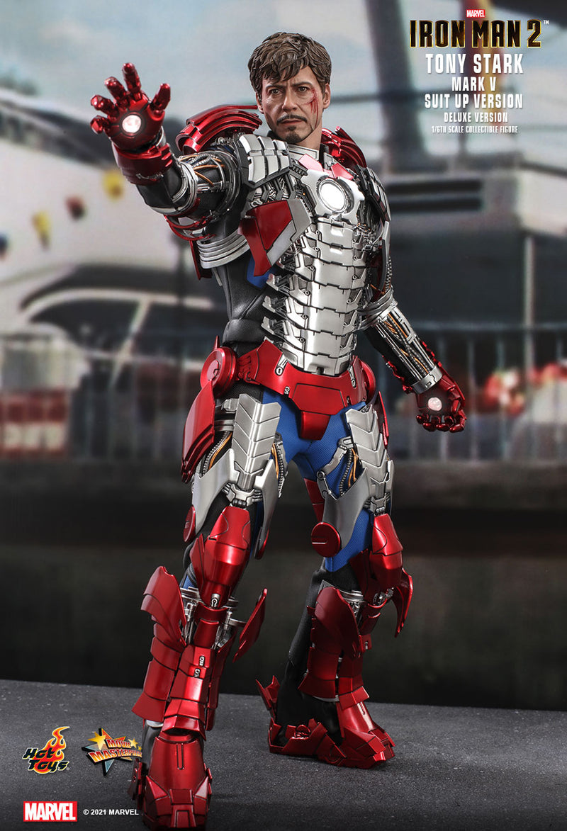 Load image into Gallery viewer, Iron Man 2 - Tony Stark MKV Suit Up Version DELUXE - MINT IN BOX
