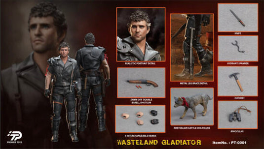 Wasteland Gladiator - Black Leather Like Jacket w/Pants & Shirt