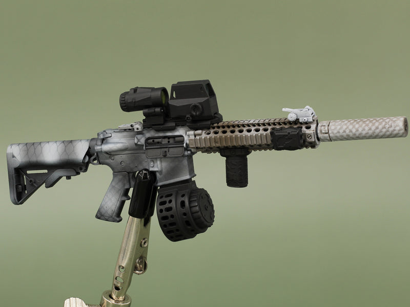 Load image into Gallery viewer, 1/6 - Custom - Snow Camo M4 Rifle w/Magnetic Attachment Set
