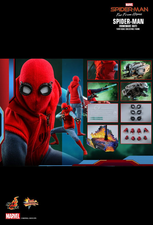 Far From Home - Spiderman - Red & Black Fingerless Gloved Hand Set