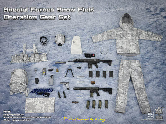 Special Forces Snow Field Op. - White & Black 9mm Pistol w/Holster