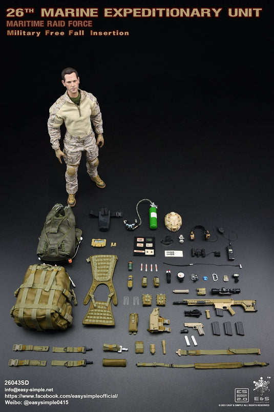 26th MEU Free Fall Insertion - MOLLE Plate Carrier w/Pouches & Gear