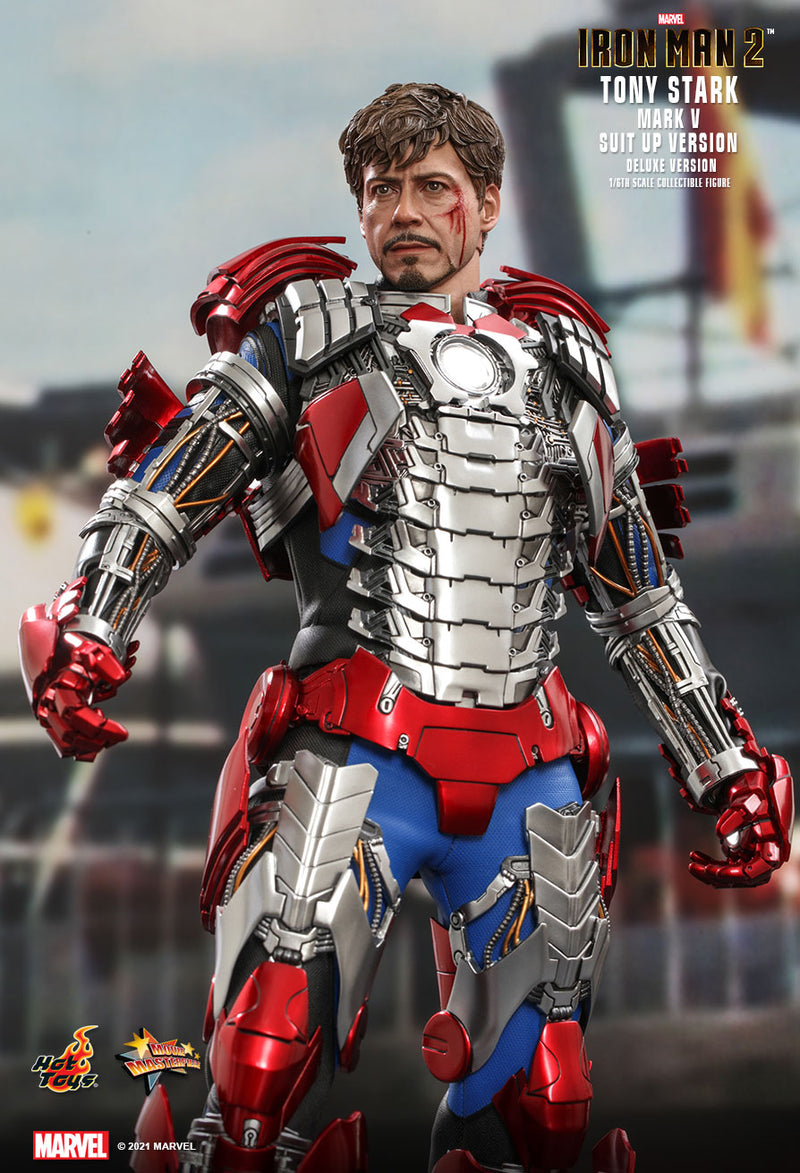 Load image into Gallery viewer, Iron Man 2 - Tony Stark MKV Suit Up Version DELUXE - MINT IN BOX
