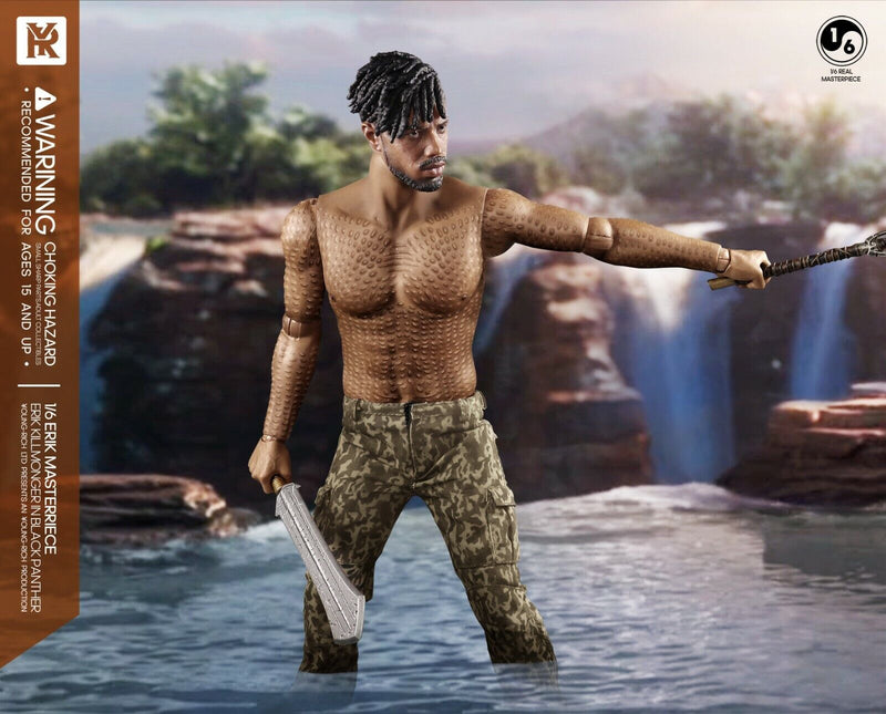 Load image into Gallery viewer, Black Panther Kill Monger - Blue Shirt w/Camo Pants &amp; Chest Armor &amp; Boots
