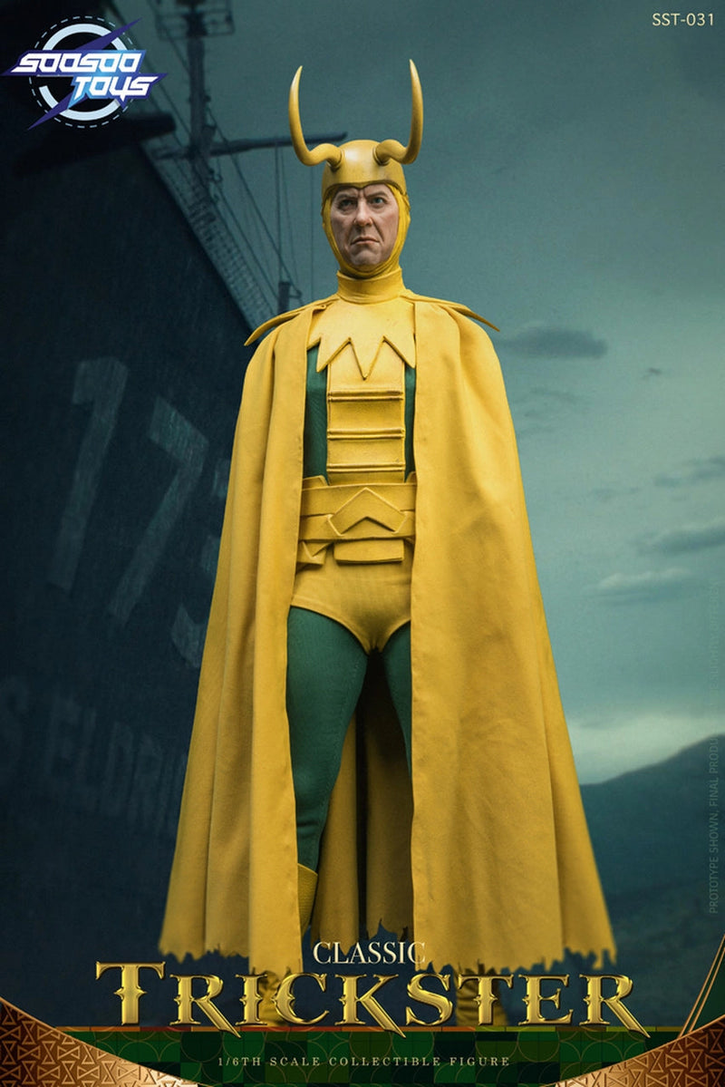 Load image into Gallery viewer, Classic Loki - Male Base Body w/Green &amp; Yellow Body Suit &amp; Cape
