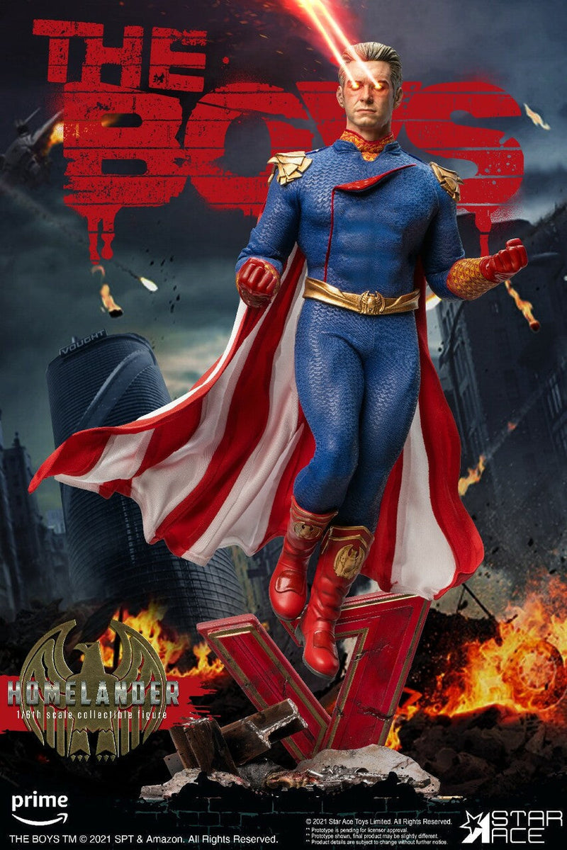 Load image into Gallery viewer, Homelander - Male Muscle Body w/Blue Uniform &amp; Striped Cape
