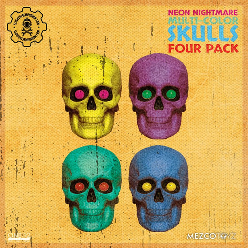 1/12 - Neon Nightmare Multicolor Four Skull Set - MINT IN BOX