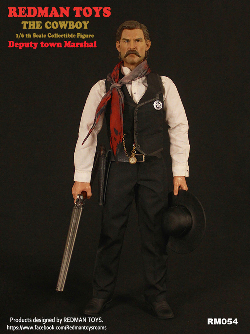 Load image into Gallery viewer, Deputy Town Marshall - Male Head Sculpt w/Mustache &amp; Hat
