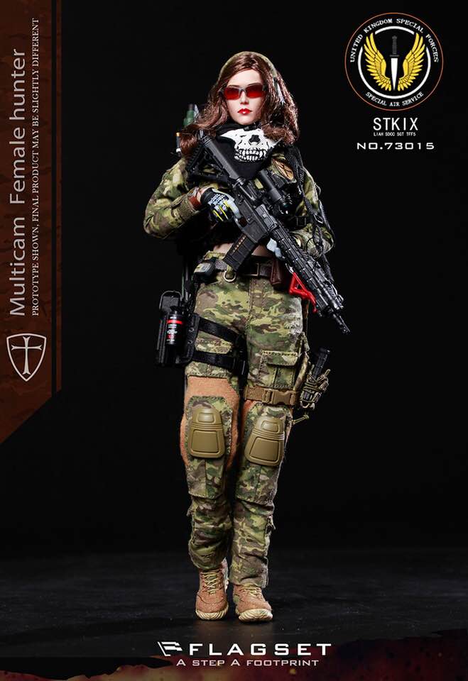 Load image into Gallery viewer, Female Special Forces - Black &amp; Green Rifled Shotgun w/Scope
