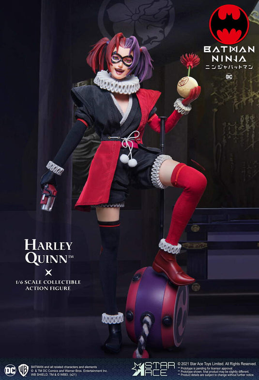 Batman Ninja Harley Quinn - Red & Black Female Boots (Peg Type)