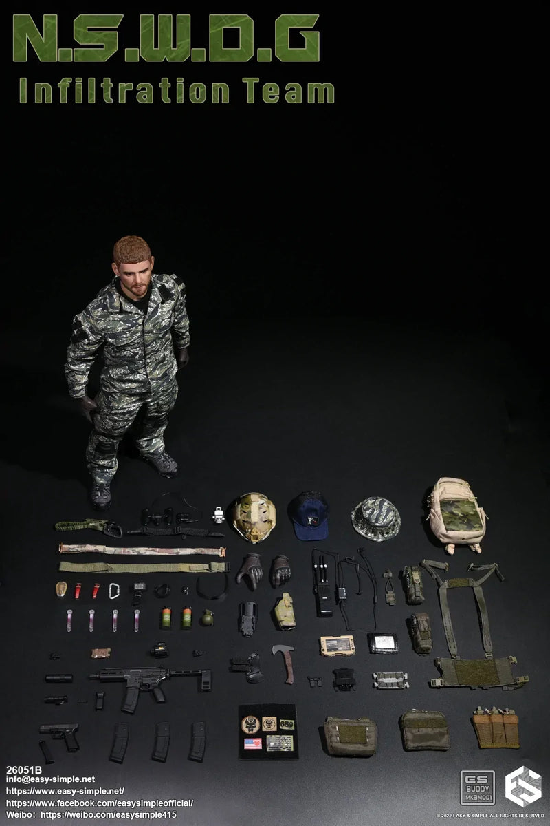 Load image into Gallery viewer, NSWDG Infiltration Team Ver. B - Chest Rig Harness w/Pouch &amp; Grenade Set
