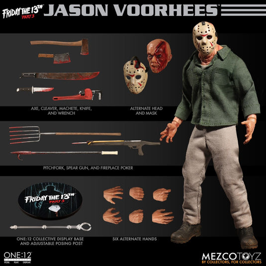 1/12 - Jason Voorhees - Weathered Hockey Mask w/Bloody Crack