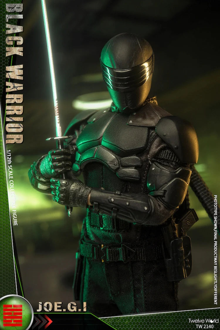 Load image into Gallery viewer, 1/12 - G.I. Joe Snake Eyes - Black Chest Armor w/Katana &amp; Knife
