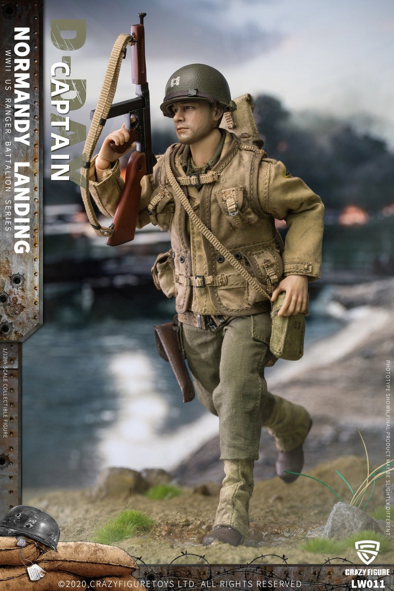 Load image into Gallery viewer, 1/12 - WWII U.S. Ranger on D-Day Captain - M1911 Pistol w/Holster &amp; Pouch Set

