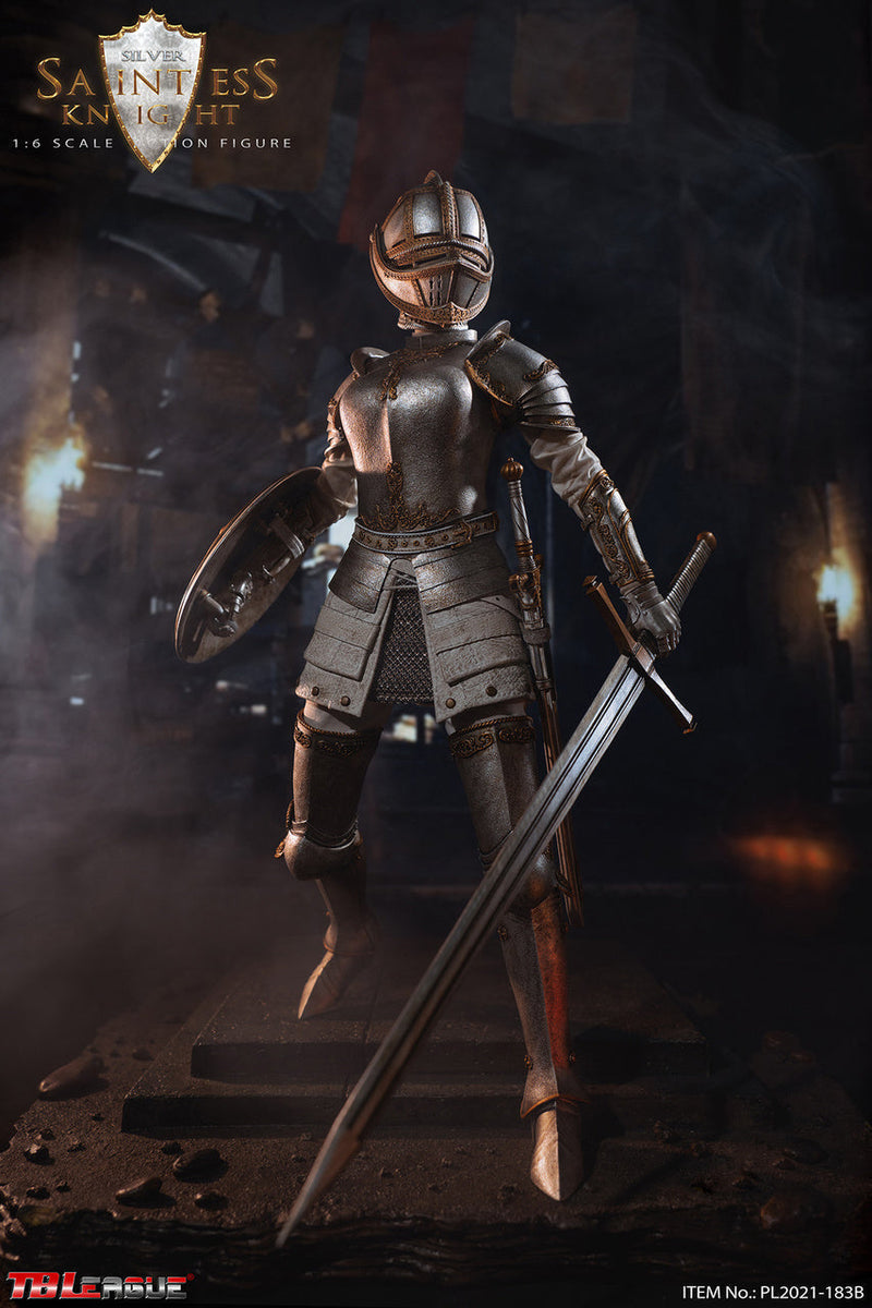 Load image into Gallery viewer, Saintless Knight White Ver - Female Silver Like Boots w/Greaves (Peg Type)
