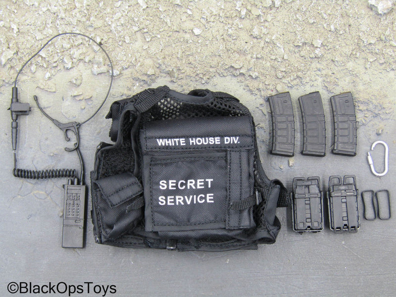 Load image into Gallery viewer, US Secret Service ERT - Black Vest w/Radio &amp; Fast Mag Set
