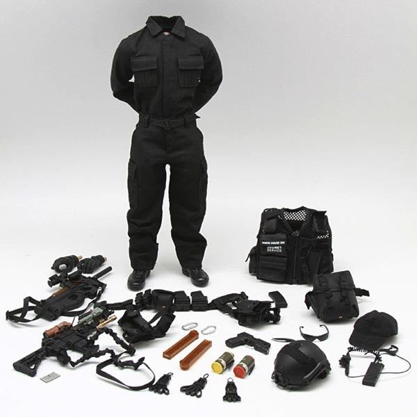 Load image into Gallery viewer, US Secret Service ERT - Black Vest w/Radio &amp; Fast Mag Set
