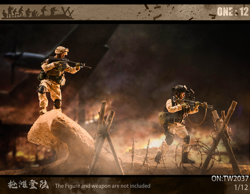 Load image into Gallery viewer, 1/12 - Normandy Landings Diorama Base Figure Stand - MINT IN BOX
