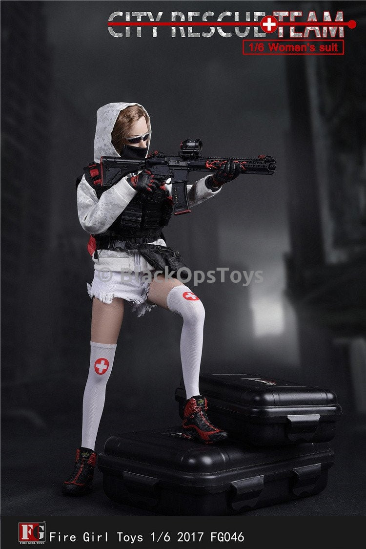 Load image into Gallery viewer, Female Urban Rescue Team White Knee High Sock Stockings
