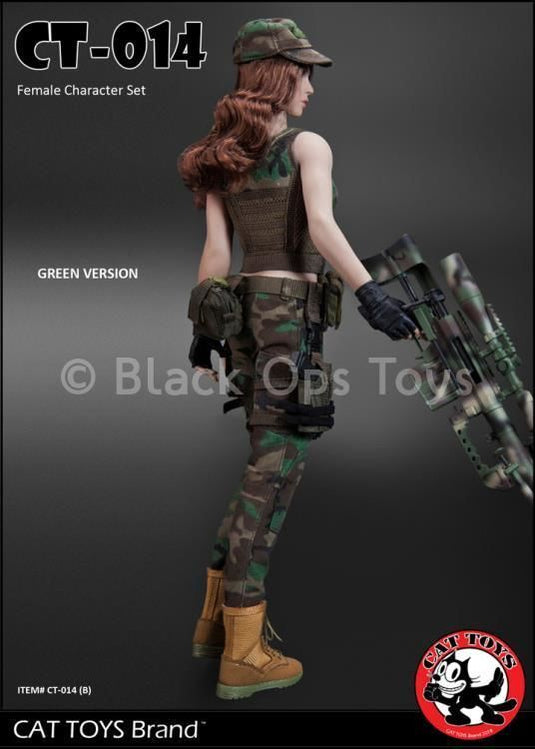 Female Soldier - Woodland Camo - Combat Cap