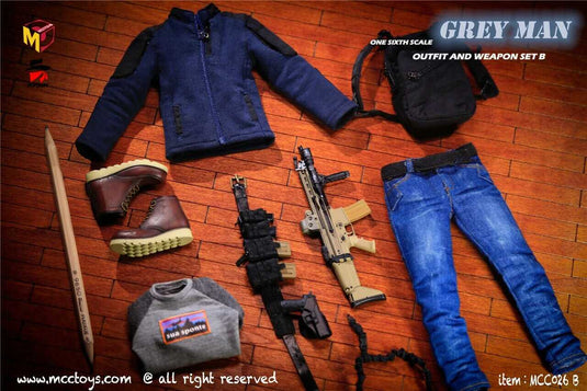 Grey Man Ver. B - Hook & Loop Belt w/MOLLE Platform & Pistol Set