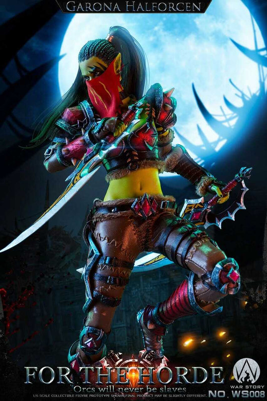 WoW - Orc Female Assassin - Base Figure Stand w/Battle Flag