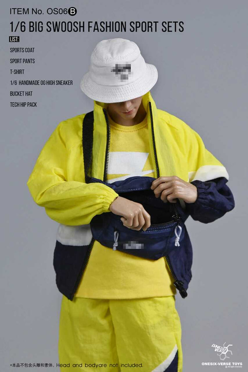 Load image into Gallery viewer, Big Swoosh Fashion Sports Set - Black, Yellow, &amp; White Jacket &amp; Pants
