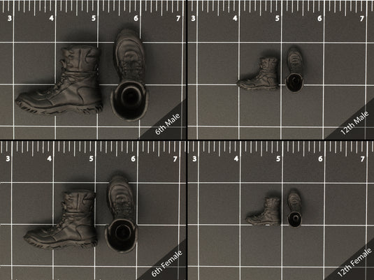 1/6 or 1/12 - Custom 3D - Rugged Boots (Peg Type)