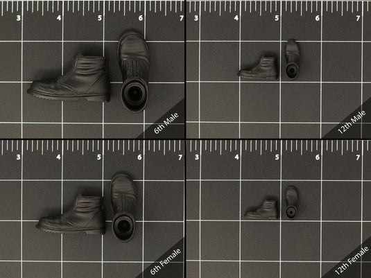 1/6 or 1/12 - Custom 3D - Front Zipper Boots (Peg Type)
