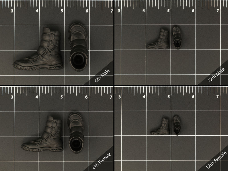 Load image into Gallery viewer, 1/6 or 1/12 - Custom 3D - Armored Boots (Peg Type)
