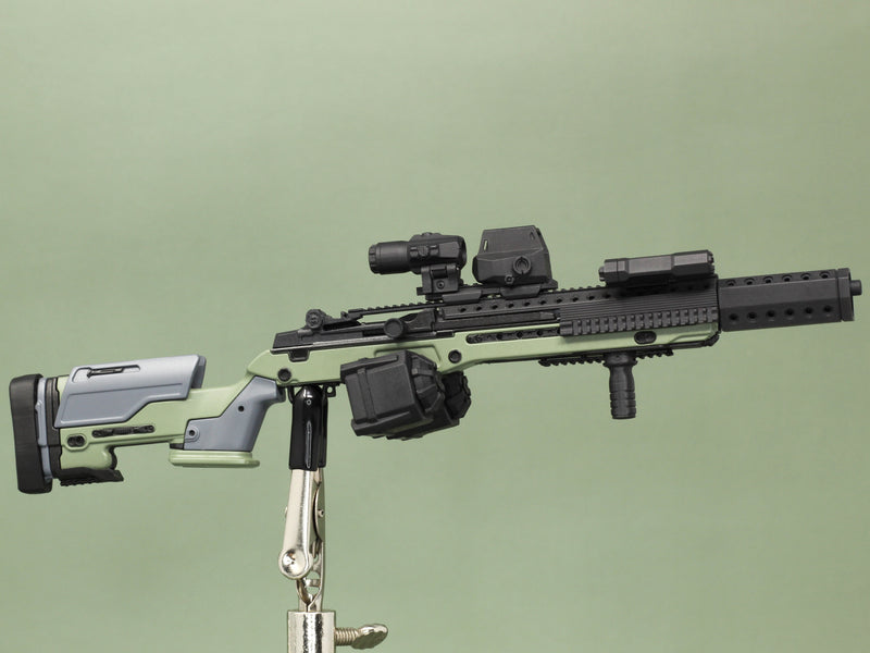 Load image into Gallery viewer, 1/6 - Custom - Modular M14 EBR Rifle Set w/Custom Magnetic Attachments (GREEN)

