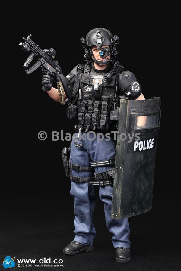 Load image into Gallery viewer, LAPD SWAT - Black MOLLE Triple Cell 37mm Grenade Pouch w/Grenades
