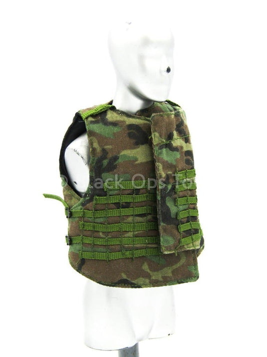 VEST - Woodland Camo Heavy MOLLE Plate Carrier