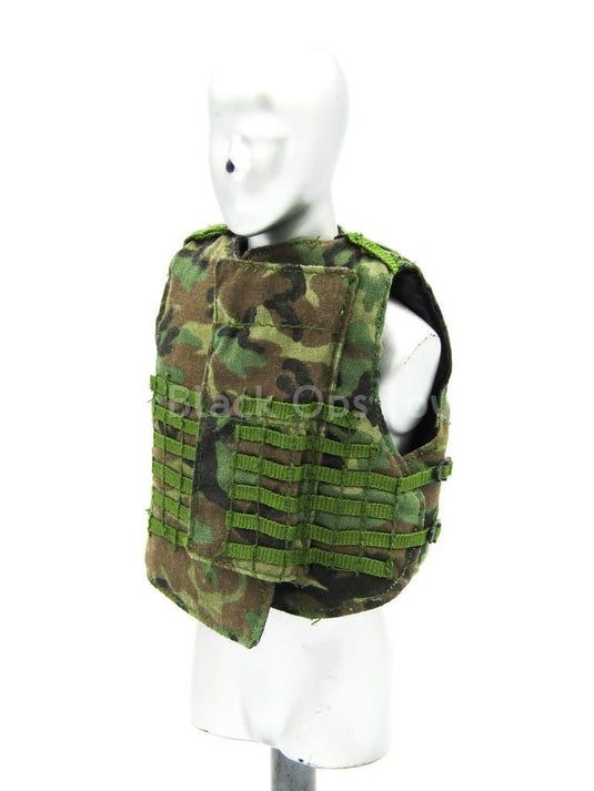 VEST - Woodland Camo Heavy MOLLE Plate Carrier