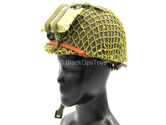 WWII - 101st Airborne - Metal Helmet w/First Aid Pack