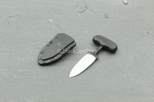 CIA Operative - Black Punch Knife w/Sheath