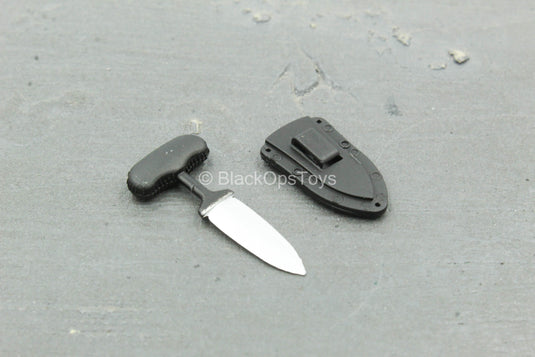 CIA Operative - Black Punch Knife w/Sheath