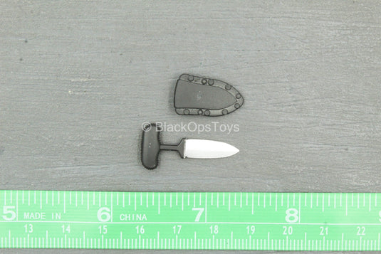 CIA Operative - Black Punch Knife w/Sheath