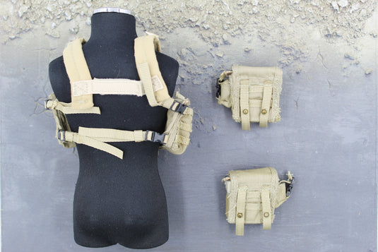 Private Military Contractor - Tan Chest Rig & Pouch Set