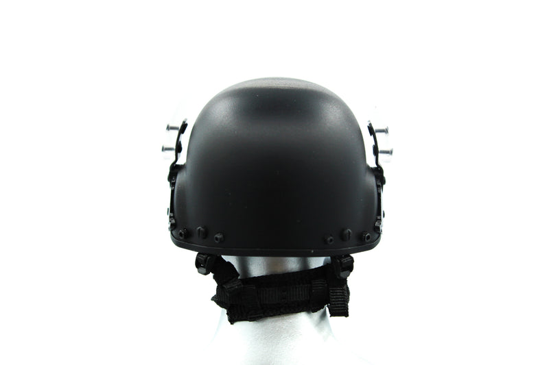Load image into Gallery viewer, French Police RAID Unit - Black Riot Helmet w/Clear Visor
