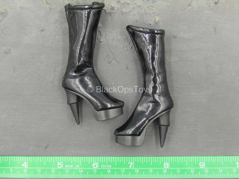 Load image into Gallery viewer, Black High Heel Boots (Peg Type)
