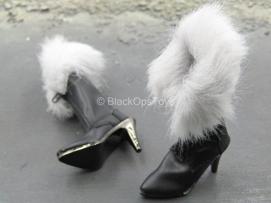 Catlady - Black Boots w/Fur-Like Detail (Foot Type)